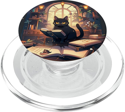 Book Lover Cat MagSafe Phone Grip