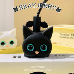 4-Piece Cat-Themed Charger Protection Set for iPhone