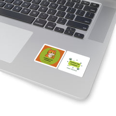 Curious Cat Company Kiss-Cut Stickers — Orange Cat Logo & Paw Print Decals
