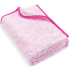 Stuffed Premium Soft Cat Blanket Flannel Pink Stuff Cute Paw Print 24 * 32 inches Dog Blanket Puppy Supplies Dog Products Stuff Essentials Christmas Cat Gifts