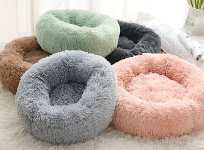 Round Plush Dog Bed for Small Dogs and Puppies/cats/kittens