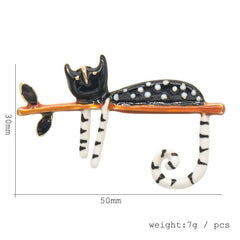 Creative Vintage Cat Brooch for Women Accessories