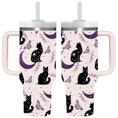 Goth Cat Tumbler with Handle 40oz