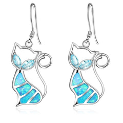 Creative Cat Opal Earrings - Cat Jewelry Accessories