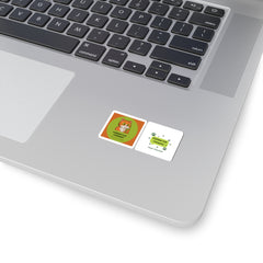 Curious Cat Company Kiss-Cut Stickers — Orange Cat Logo & Paw Print Decals