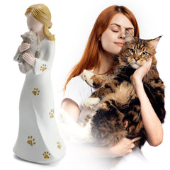 Cat Angel Memorial Figurine